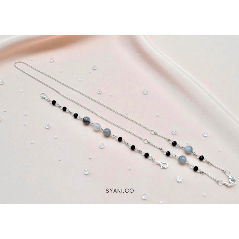 Grey Stone Chain Strap and Connector Mask