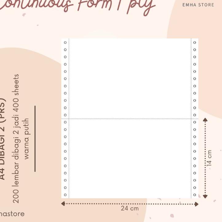 

(PROMO GYE45) Kertas Continuous Form Struk PPOB PLN A4 Dibagi 2 1 Ply 200 Lembar ✽