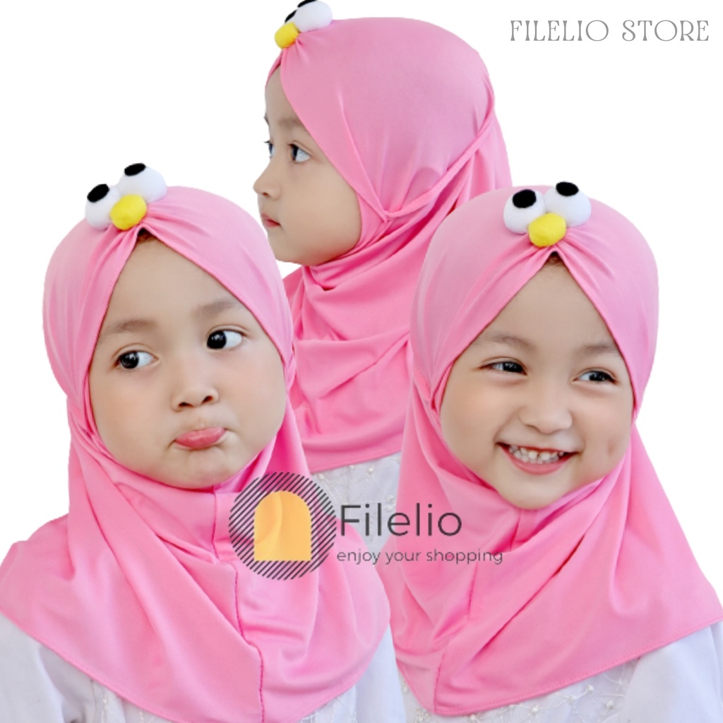 TERMURAH Krudung Anak Perempuan Umur 0-3 Tahun Jilbab Instan Anak Premium Terbaru Elmo Emoticon