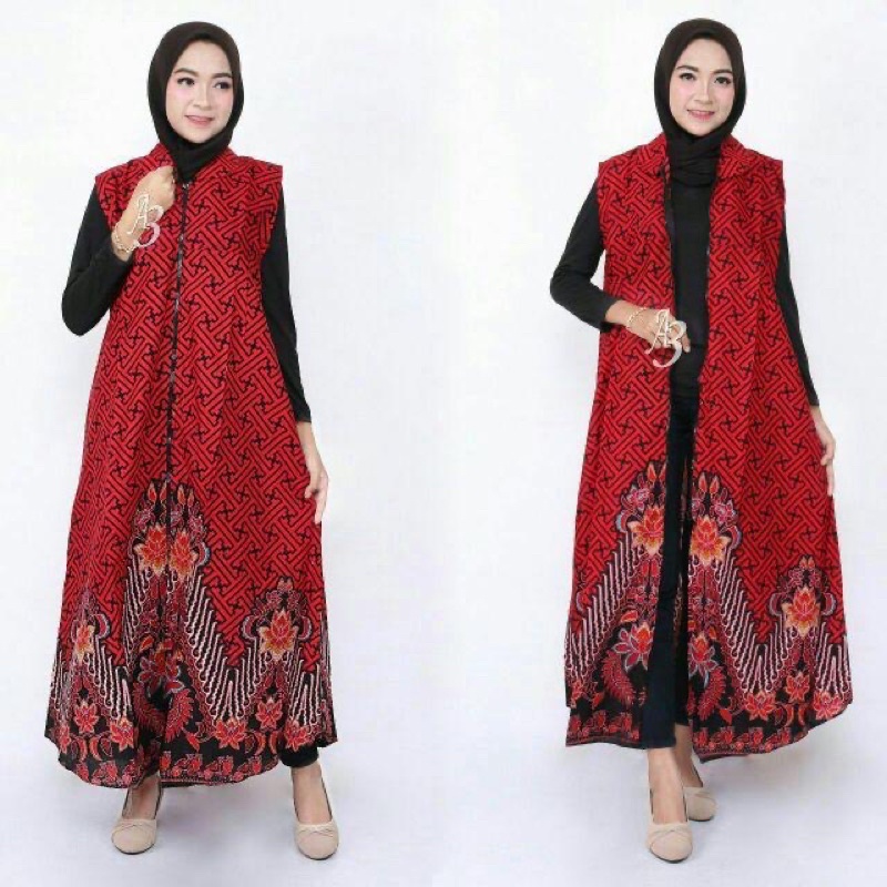 Batik Couple keluarga sania ruffle ori ndoro jowi dnt bata merah