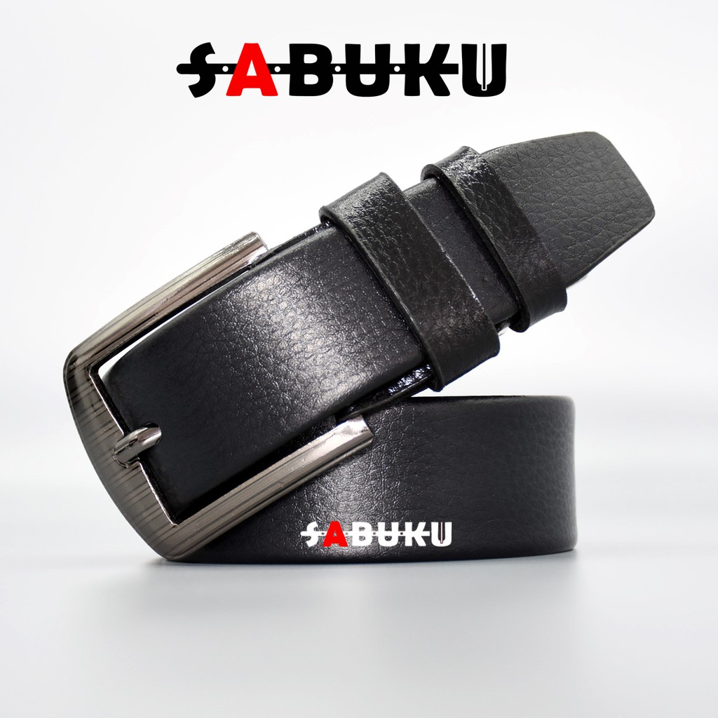 Ikat Pinggang Pria Kulit Imitasi Sabuk Pria PU Tipe Tusuk Jarum Men Belt - 003