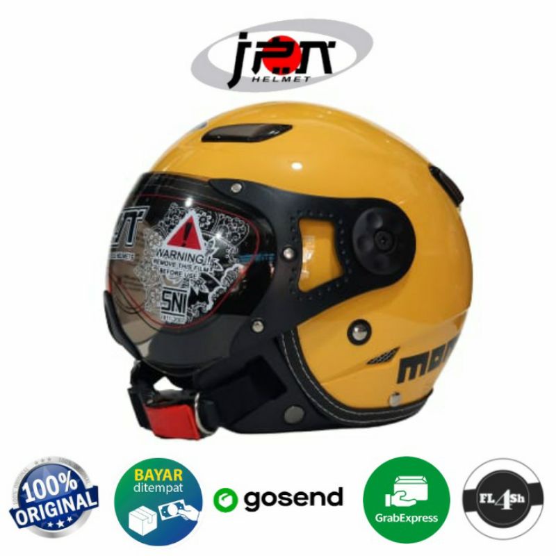 Helm Bogo Retro JPN Momo Pilot Original Kuning Glossy
