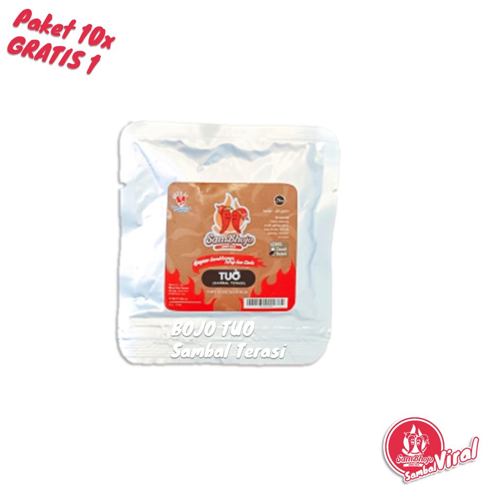 

Sambal Viral Sambal Terasi (Bojo Tuo) sachet, Paket 10 Gratis 1