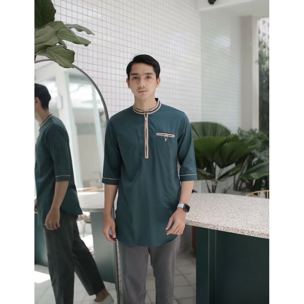 Baju Koko Kurta Dewasa Lengan 3/4 Sleting Material Toyobo Adem Serap / Baju Muslim Pria Dewasa Lengan Pendek / Baju Koko Pria Dewasa / Baju Koko Dewasa / Koko Dewasa / Baju Koko Pria Anak Dewasa Lengan Pendek Kurta Premium Dewasa Terbaru