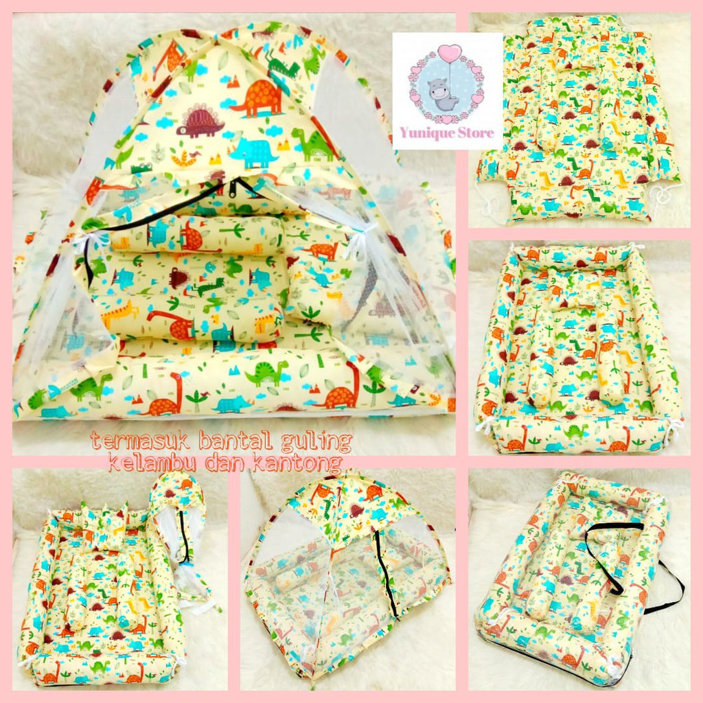 BEST-SELLER Kasur Bayi Kelambu dan-Tenda Motif Archery x Polkadot-navy CBNK 029 PLUS NON FURING-6