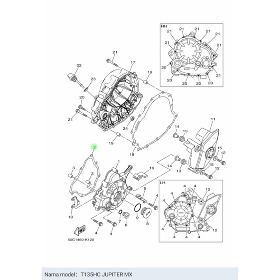 PAKING BAK MAGNET MAGNIT JUPITER MX NEW ASLI ORI YAMAHA 50C E5451 00