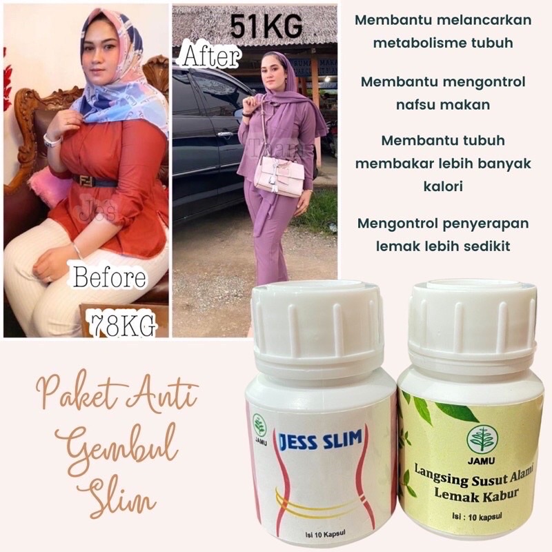 Paket Anti Gembul jamu jestham & jess slim jestham Pelangsing