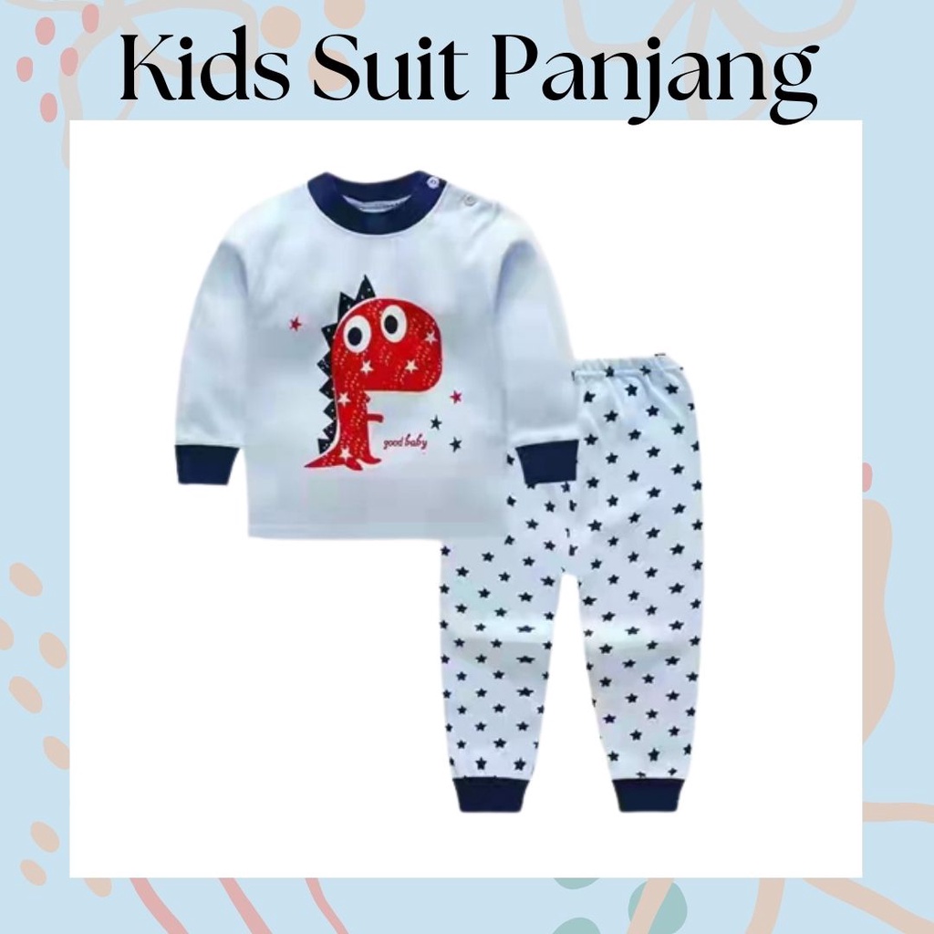 LittleAaron KIDS SUIT PANJANG H5 Setelan Anak Bahan Kaos Lengan Berkualitas Import cewek cowok NEW5