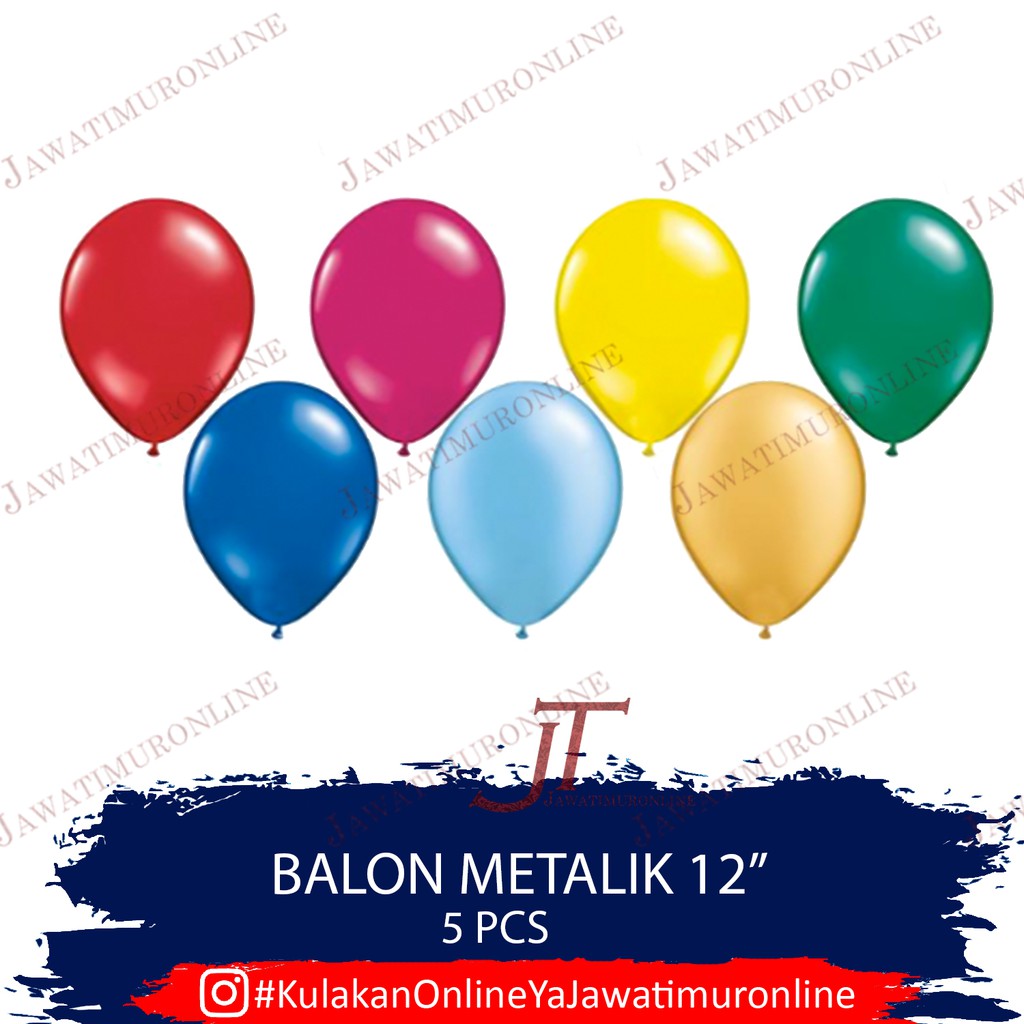 Balon Latex Metalik Balon Metalik 12 INCI isi 5