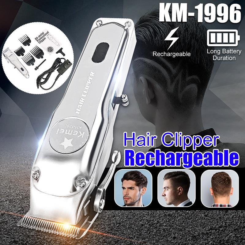 Kemei Hair Clipper KM-1996 Alat Cukur Rambut Elektrik Cordless Tanpa Kabel