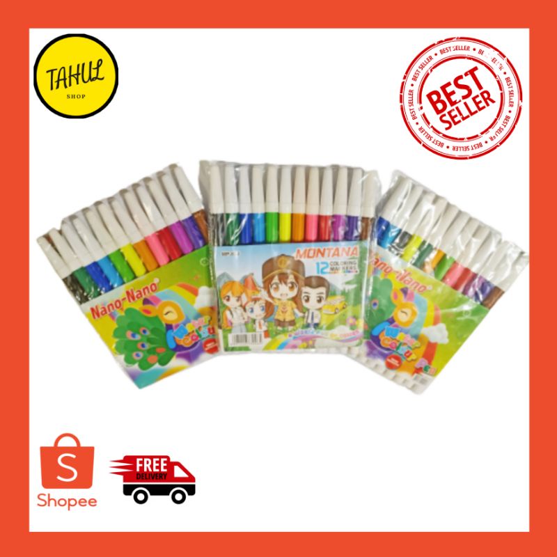 

Spidol Warna Montana / Spidol Nano Nano / Coloring Markers / Spidol Murah / color pen