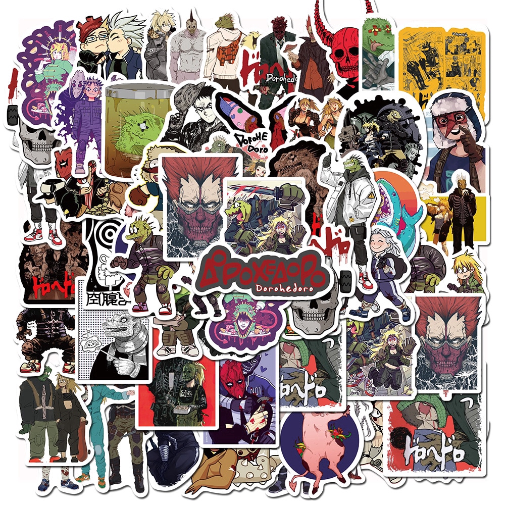 50pcs Pack Anime Dorohedoro Stickers For Skateboard Guitar Motorcycle Laptop Girls Waterproof Sticker Toy Decals