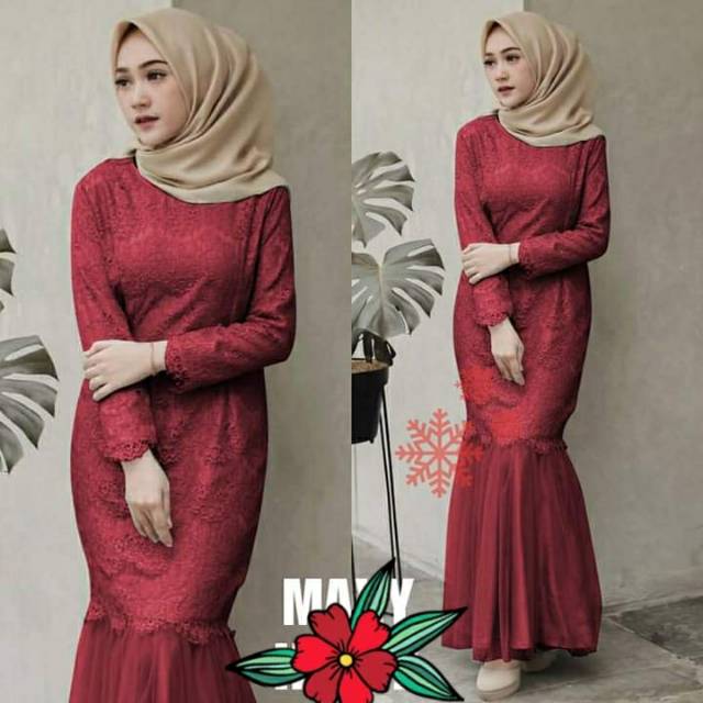 Terbaru gamis muslim brukat duyung model bagus