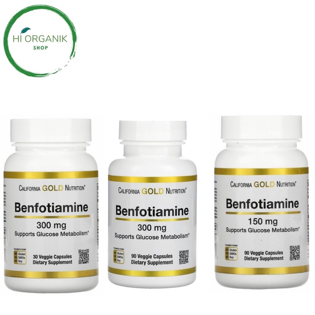 California Gold Nutrition Benfotiamine 150 mg 90 Veggie Capsules ; Benfotiamine 300 mg 90 Veggie Cap