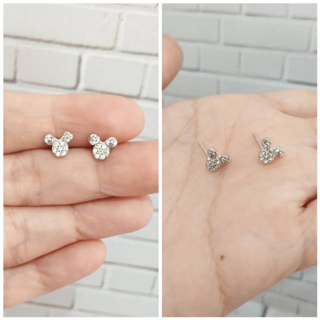 GIWANG TUSUK KEPALA MICKEY PERAK ASLI S925 CC552 GLOBAL JEWELLERY