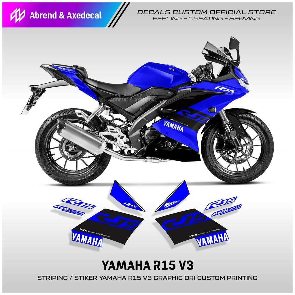 STRIPING R15 V3 GRAFIS ORI PRINTING / STIKER MOTOR YAMAHA R15 V3 DESIGN CUSTOM / STOCK DECALS