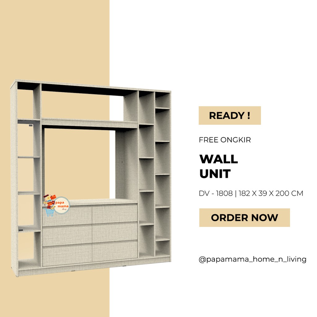 Lemari Hias Minimalis DV1808 - Buffet Cantik 180x200 Full Rak Expo - Medan - Papamama shop Grosir