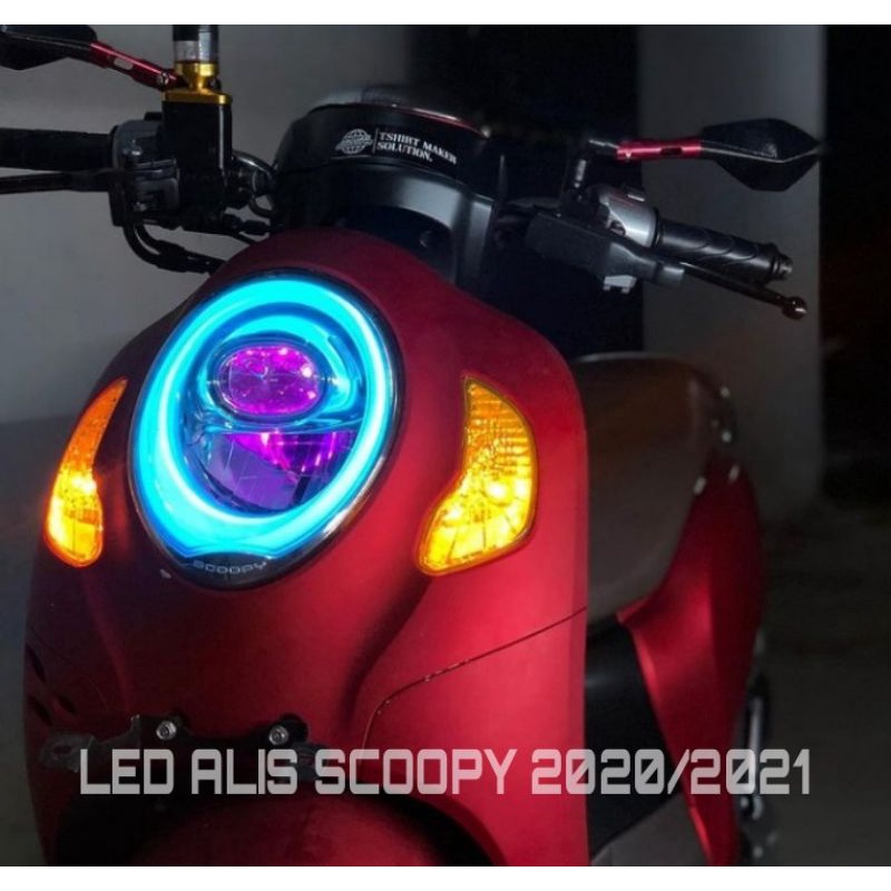 Lampu alis LED alis scoopy 2020 2021 2022 bonus demon devil eye super terang no bintik
