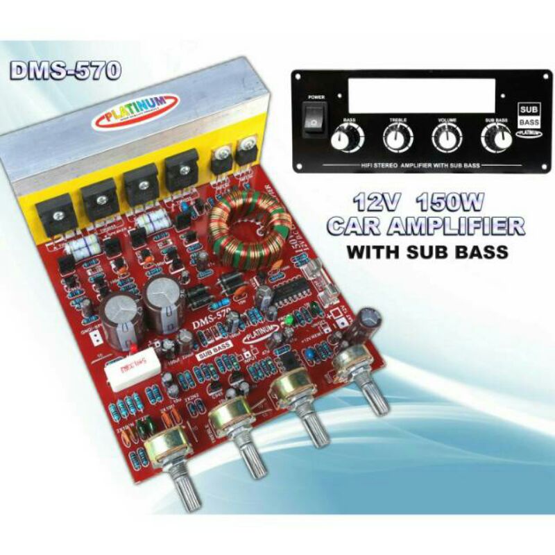 KIT POWER AMPLIFIER MOBIL CAR AUDIO 12V AKI DMS-570