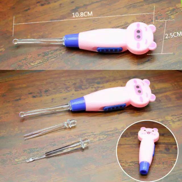Pembersih Telinga LED Anak Motif Kartun / Korek Kuping Lampu