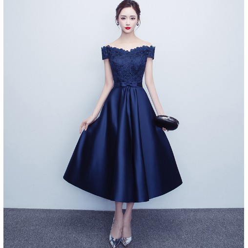 Gaun pesta gaun malam evening gown midi dress