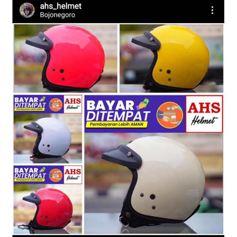 ( TERMURAH ) Helm Bogo NJS Bogo Retro Njs NR 80 Free Pet topi helm njs bogo helm retro dewasa njs-Warna random