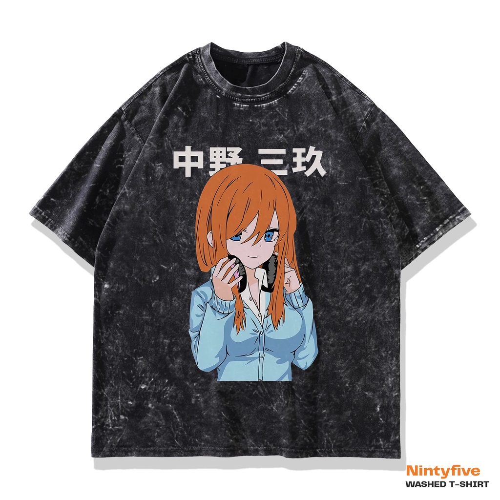 Baju Anime Oversize Miku nakano | T shirt Nakano miku Washed The Quintessential quintuplets
