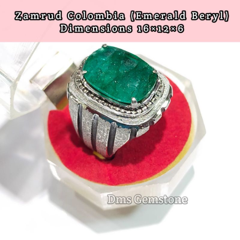 Batu Permata Zamrud Colombia (Emerald Beryl) Asli Natural Batu Akik