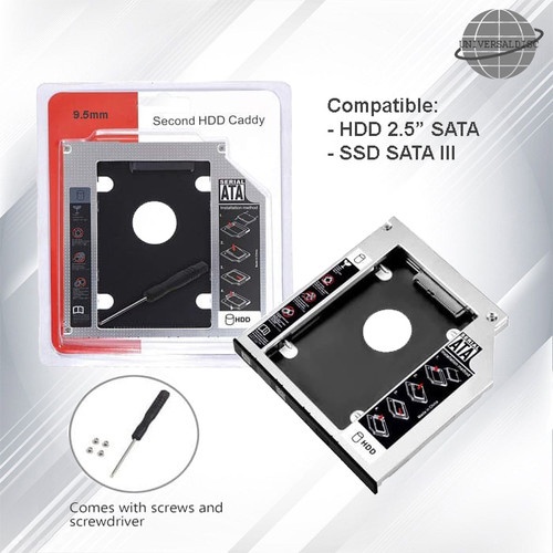 Caddy SSD HDD Slim 9.5mm SATA / Caddy SSD HDD Tebal 12.7mm SATA - 9.5mm