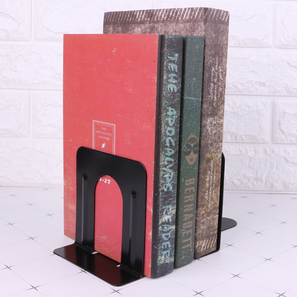 Simple Style Metal Bookends Iron Support Holder Nonskid Desk