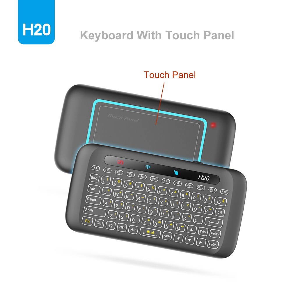 H20 - Mini 2.4GHz Wireless Air Mouse Keyboard with Touch Panel - Mini Wireless Keyboard Air Mouse