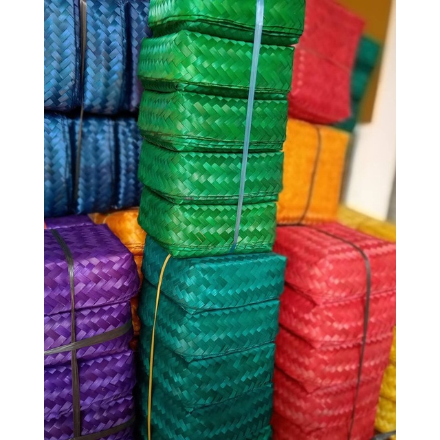 

HALODUL [ READY ] BESEK BAMBU WARNA | KOTAK NASI | BESEK NASI CATERING UKURAN 18 X 18 CM BW 3 PWR