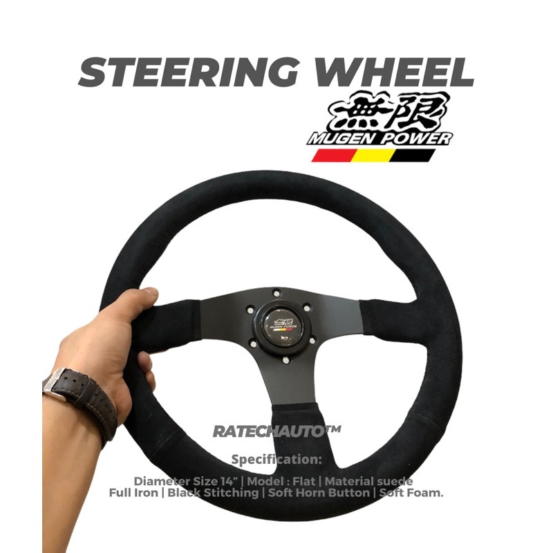 MUGEN STEERING WHEEL-STIR MUGEN RACING-SETIR MUGEN SUEDE-SETIR HONDA MUGEN-SETIR MUGEN UNIVERSAL