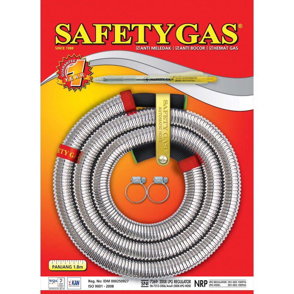SELANG GAS 3 LAPIS LPG SAFETY GAS DENGAN METAL BESI