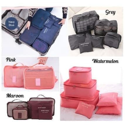 Travelmate [HARGA PROMO] Travel 6 in 1 bag Set Storage Organizer Koper / Tas Penyimpanan utk travel