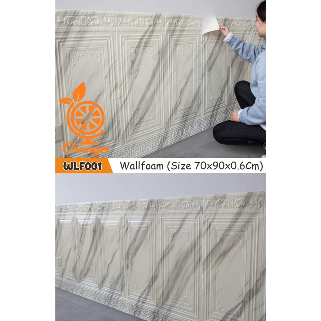 Wallpaper dinding 3D Hiasan dinding dekorasi dinding mewah lucu dan elegant wallpaper timbul kedap suara ukuran 70x90cm