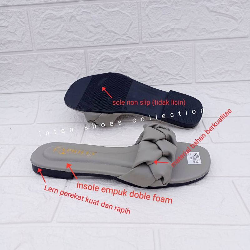 Sandal anyam wanita/sendal remaja/slip on/sandal teplek wanita kekinian/selop wanita terbaru/Cod