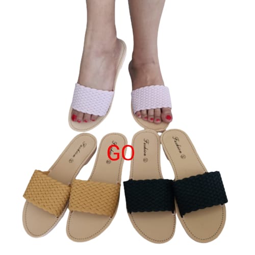 gos Import TIKAR RAJUT Sandal Wanita Murah Slip Casual Teplek Sandal Cewek Flat