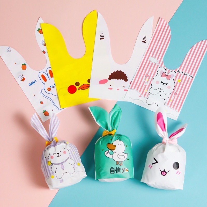 1pc Plastik Rabbit Ear Bag EBM 13.5 x 22 cm bungkus kue, cookies, goodie bag, tas suvenir, hampers ultah, manyue, DIY Suvenir