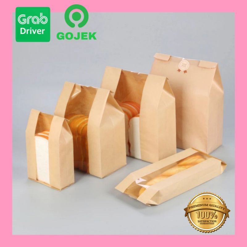 KANTONG PLASTIK ROTI TAWAR KRAFT POLOS 10pcs