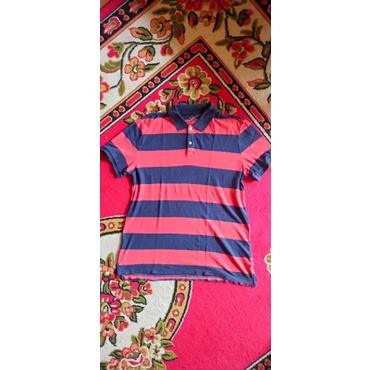 Polo Rugby GAP stripe merah hitam