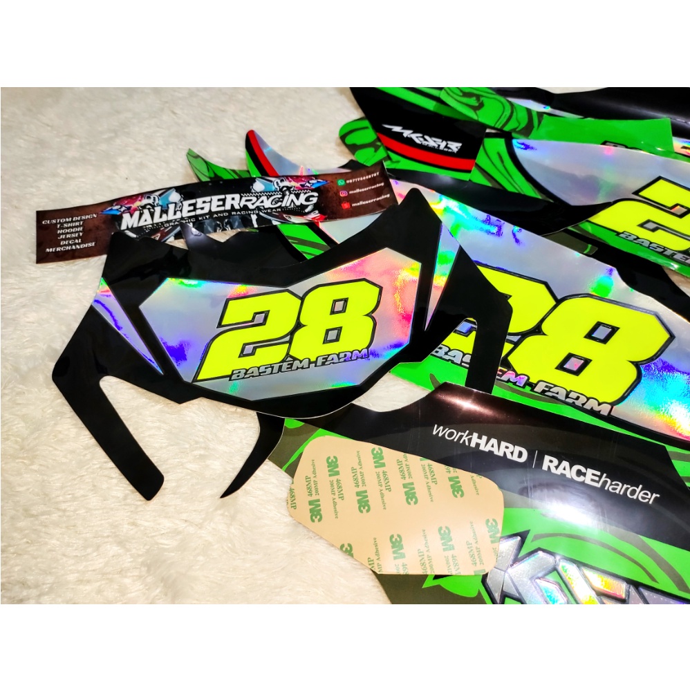 DECAL ATAU STICKER MOTOR KAWASAKI KLX BF/DTRACKER/KLX150 L/CRF 150/WR 155/PREMIUM SUPER GLOSY 3M