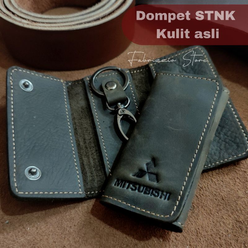 dompet stnk mobil gantungan kunci kulit asli