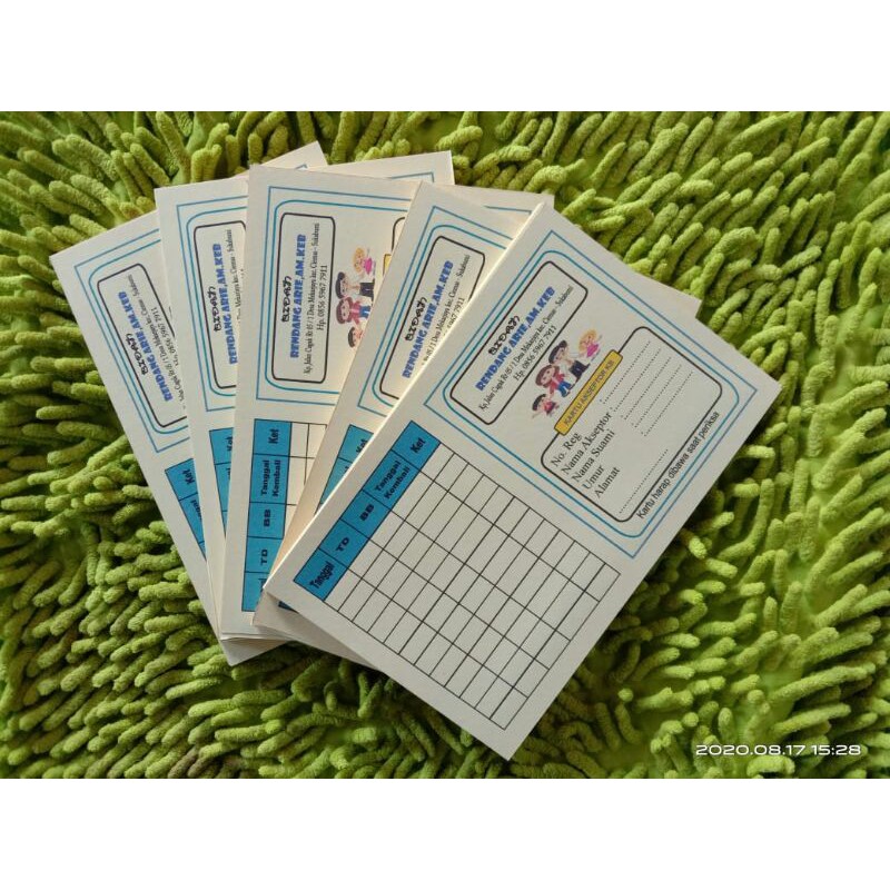 Kartu Akseptor KB Warna Motif - Kartu KB - Kartu KB 2 lipat - Kartu KB Bidan - kesehatan-3