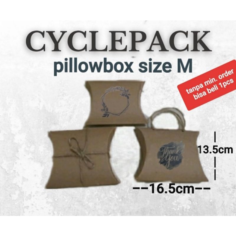 

16.5x13.5x4.5cm pillowbox M polos / cetak murah tebal