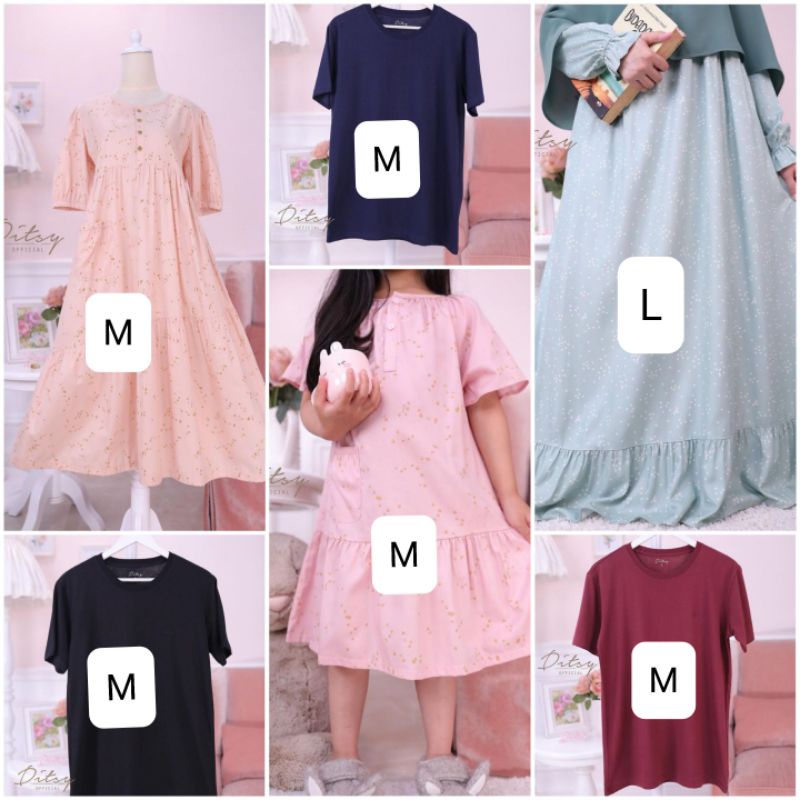 Ditsy Januari '22 (tees navy, black, burgundy, PS Cirera Yellow, Little Muelan, Meealin Vintage, Lie