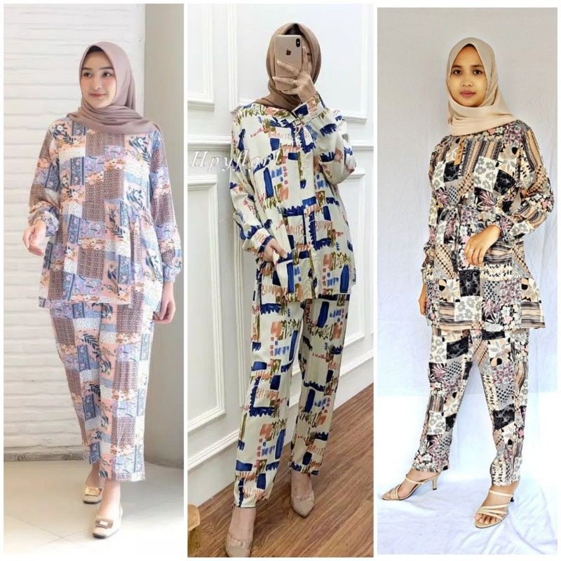 Pajamas Set / Piyama Set Muslim Busui Friendly - Tangan