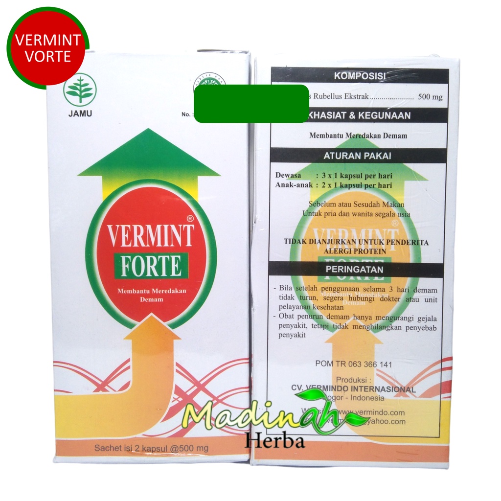 Vermint Forte sachet isi 2 kapsul @500 mg