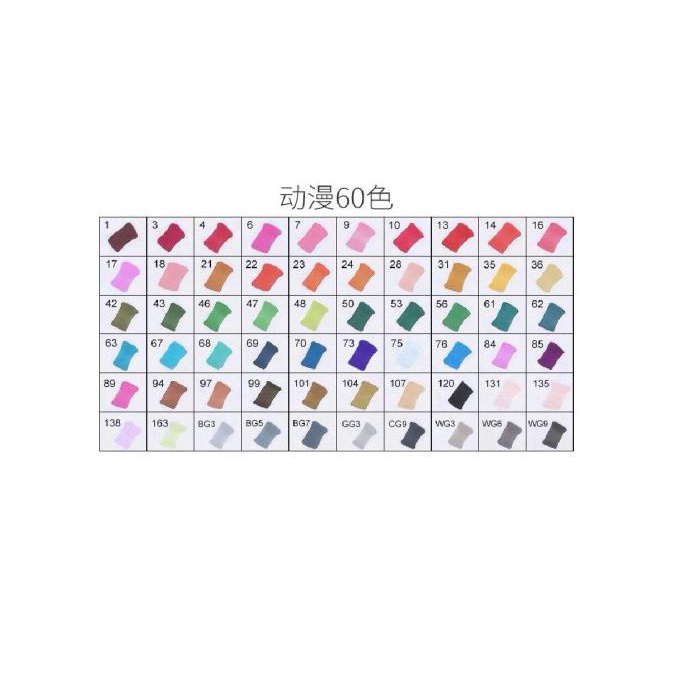 

TOUCHFIVE MARKER 60 PCS / TWIN MARKER SKETSA DRAWING /ANIMATION SKETSA - HITAM