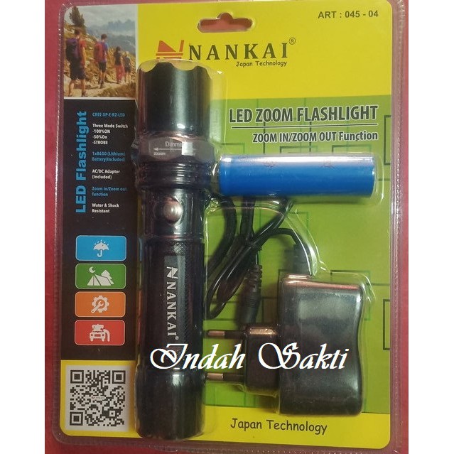 Senter Mini Led Zoom Flashlight NANKAI